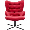 Fauteuil pivotant Oscar velours rouge
