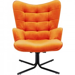 Fauteuil pivotant Oscar velours orange