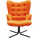 Fauteuil pivotant Oscar velours orange