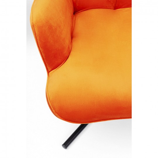 Fauteuil pivotant Oscar velours orange