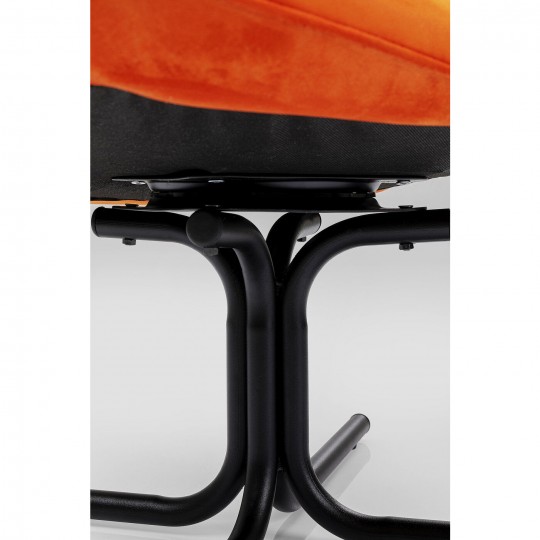 Fauteuil pivotant Oscar velours orange