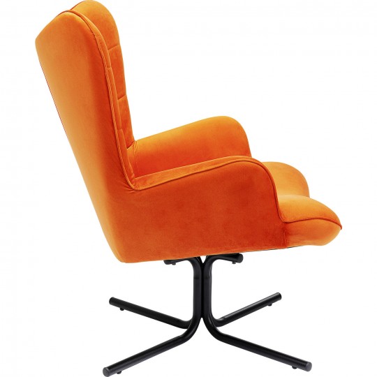 Fauteuil pivotant Oscar velours orange