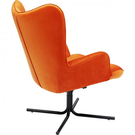 Fauteuil pivotant Oscar velours orange