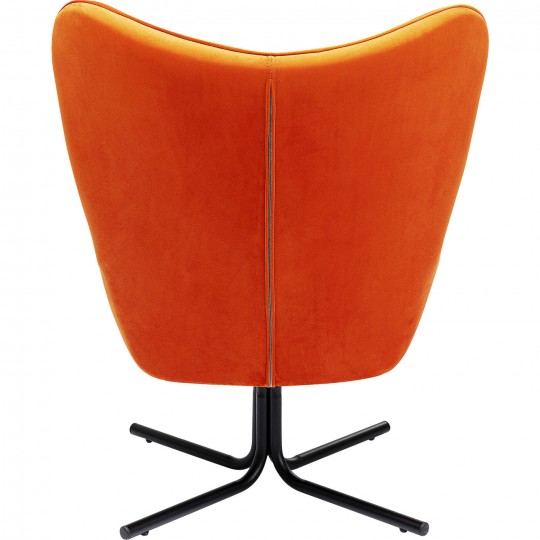 Fauteuil pivotant Oscar velours orange