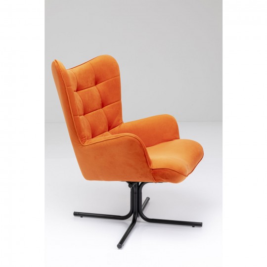 Fauteuil pivotant Oscar velours orange