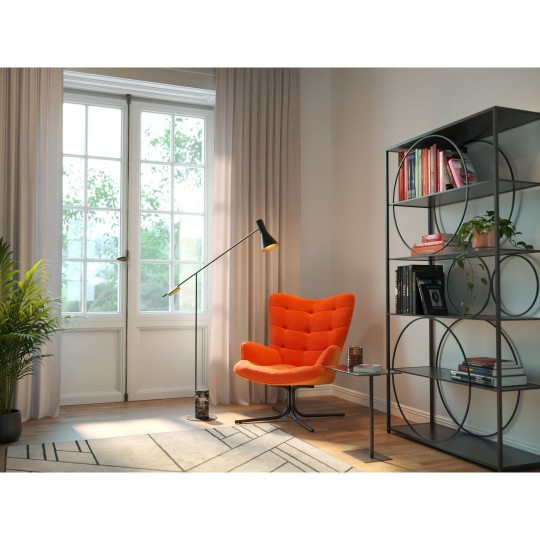 Fauteuil pivotant Oscar velours orange