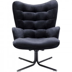 Fauteuil pivotant Oscar velours nooir