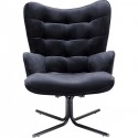 Fauteuil pivotant Oscar velours nooir