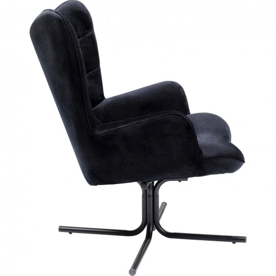Fauteuil pivotant Oscar velours nooir