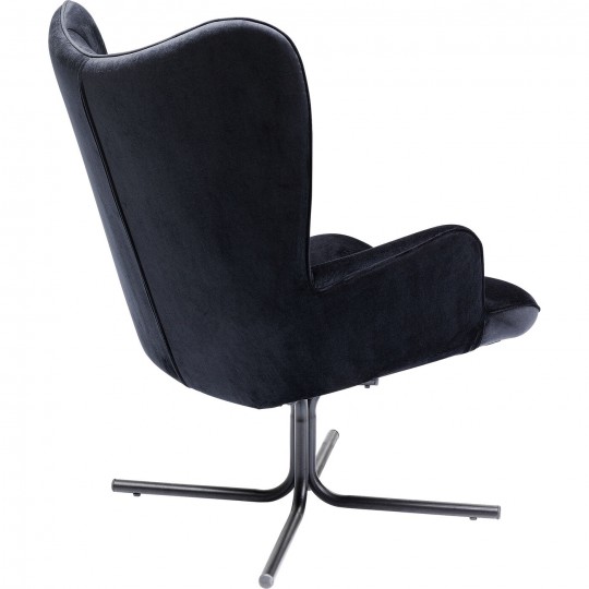 Fauteuil pivotant Oscar velours nooir