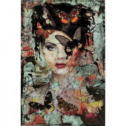 Tableau en verre Lady Butterfly 100x150cm