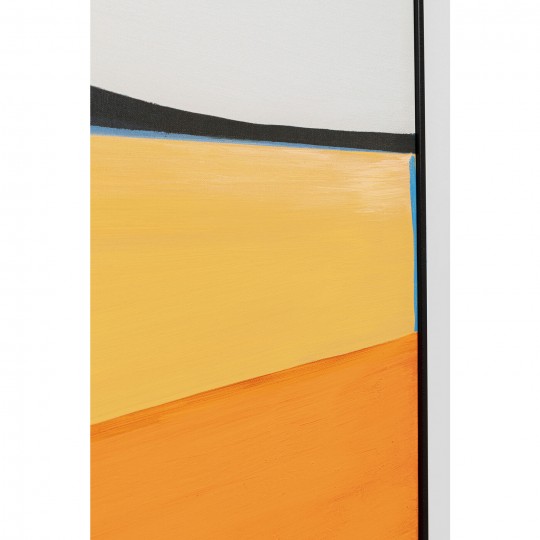Quadro com Moldura Abstract Shapes Cor de Laranja 73x143cm