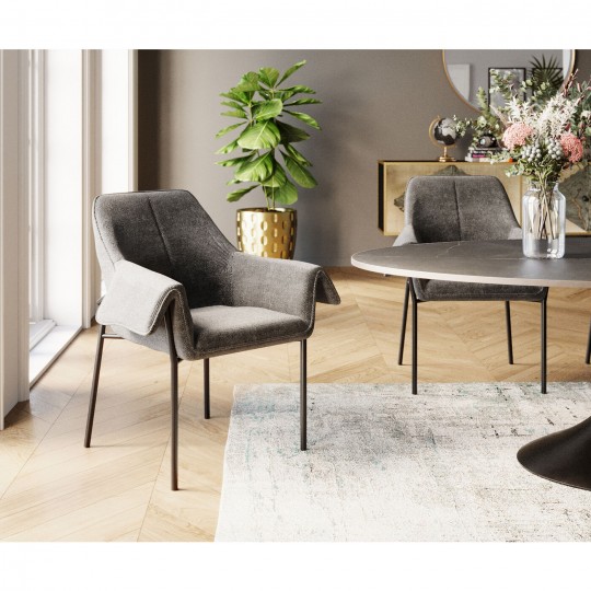 Cadeira de braços Bess Grey Cadeira de braços Bess Grey