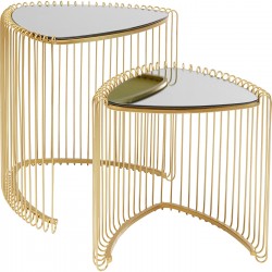 Table d appoint Wire Triangle doré (2/Set)