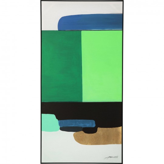 Tableau encadré Abstract Shapes vert 73x143cm