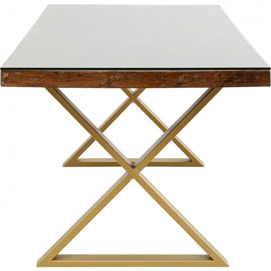 Mesa Conley Cross Brass 180x90cm