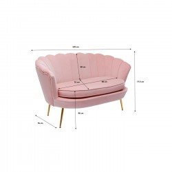 Sofa Water Lily 2-Seater Rose