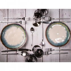 Assiette Organic blanc-bleu Ø20
