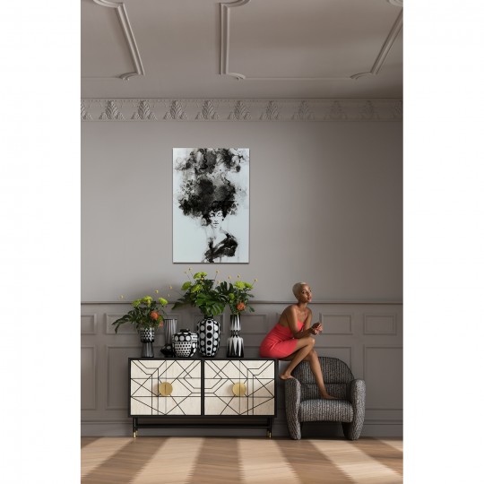 Quadro de Vidro Smokey Hair 100x150 cm