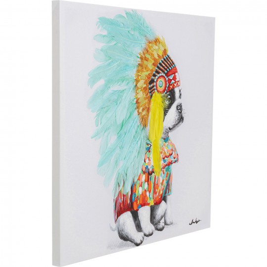Quadro Headdress Dog 80x80cm
