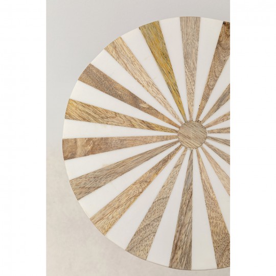 Table d appoint Domero Cirque laiton blanc Ø25cm