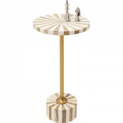 Table d appoint Domero Cirque laiton blanc Ø25cm