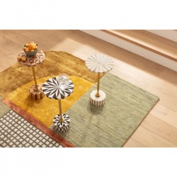 Table d appoint Domero Cirque laiton blanc Ø25cm
