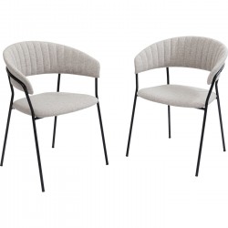 Chaise a. acc. Belle beige (2/set)