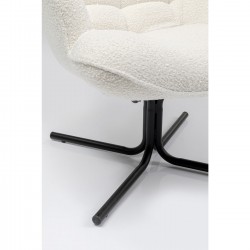 Fauteuil pivotant Oscar Bouclé crème