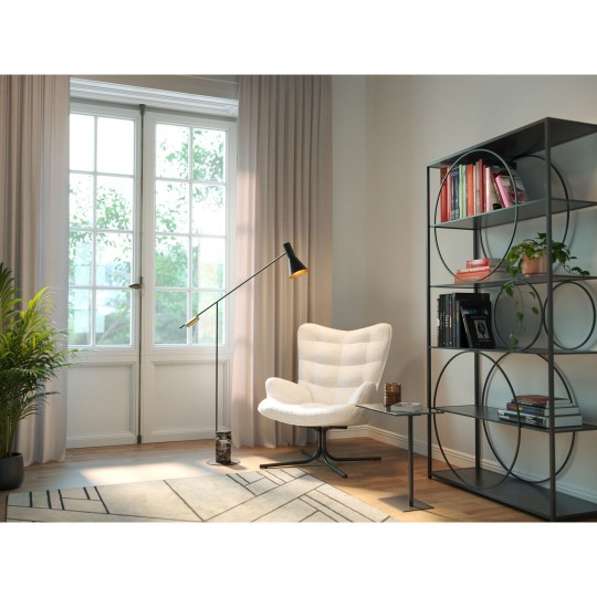 Fauteuil pivotant Oscar Bouclé crème