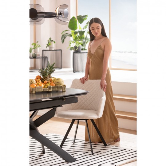 Table à rallonges Twist noir 120(30+30)x90cm