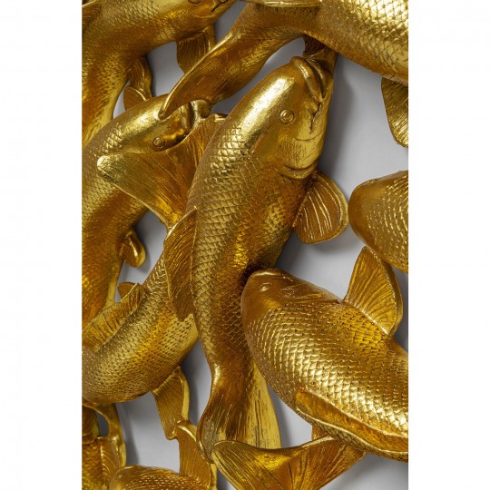 "Decoração de Parede School of Koi Gold Ø160 cm 54340" "Decoração de Parede School of Koi Gold Ø160 cm 54340"