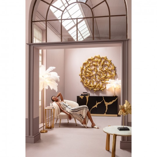 "Decoração de Parede School of Koi Gold Ø160 cm 54340" "Decoração de Parede School of Koi Gold Ø160 cm 54340"