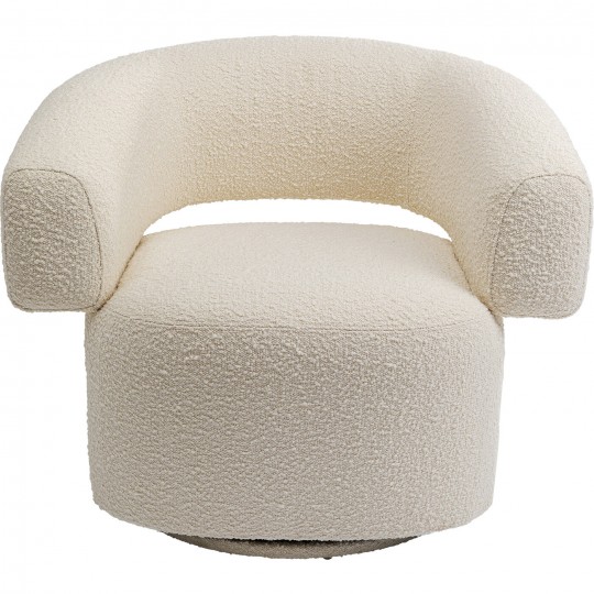 Fauteuil pivotant Maye crème