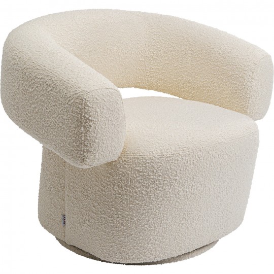 Fauteuil pivotant Maye crème