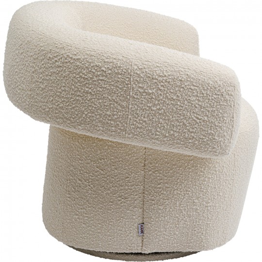 Fauteuil pivotant Maye crème