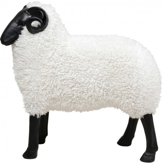 Figurine décorative Bathilde Ram blanc 78cm