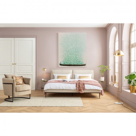 Tela Flower Boat Beige verde 120x160 cm