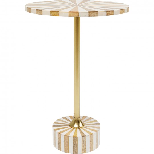 Table d appoint Domero Cirque laiton blanc Ø40cm