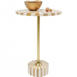 Table d appoint Domero Cirque laiton blanc Ø40cm