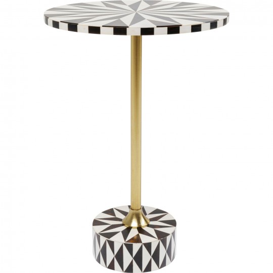 Table d appoint Domero Star noir blanc Ø40cm
