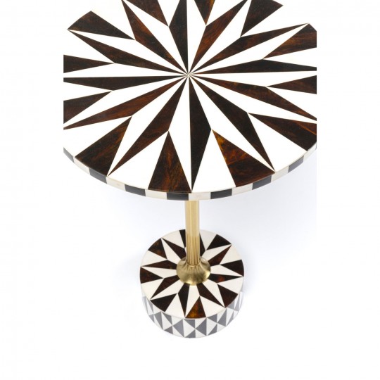 Table d appoint Domero Star noir blanc Ø40cm