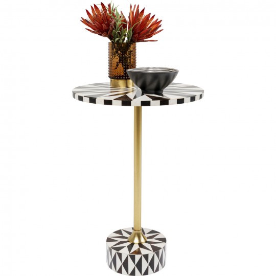 Table d appoint Domero Star noir blanc Ø40cm