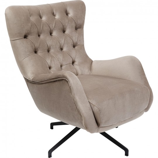 Fauteuil pivotant Bellissima velours beige Fauteuil pivotant Bellissima velours beige