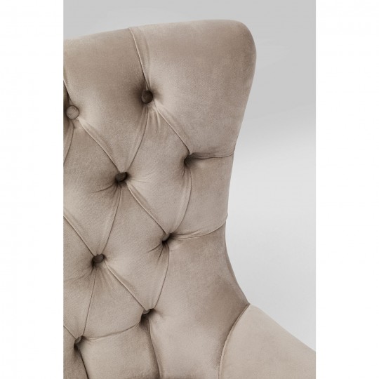 Fauteuil pivotant Bellissima velours  beige