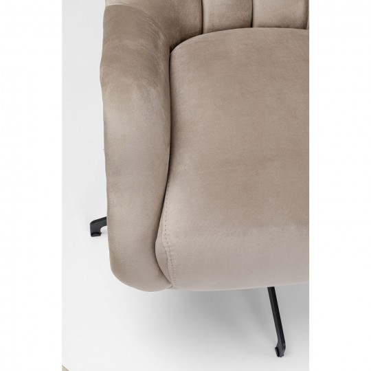 Fauteuil pivotant Bellissima velours  beige