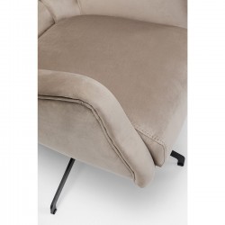Fauteuil pivotant Bellissima velours  beige