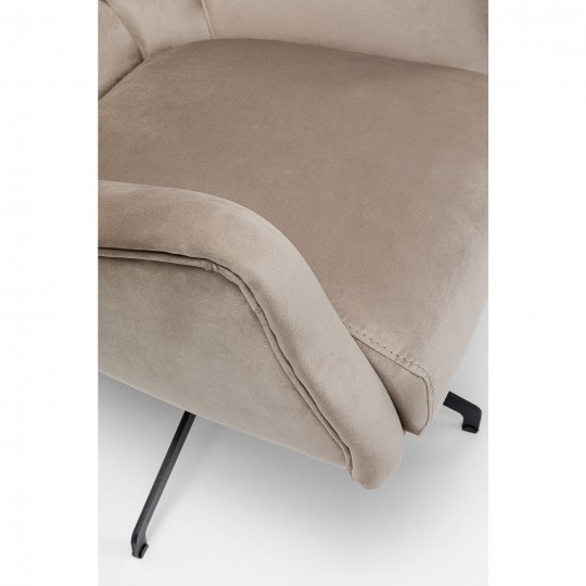 Fauteuil pivotant Bellissima velours  beige
