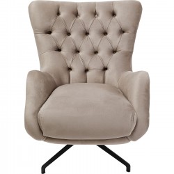 Fauteuil pivotant Bellissima velours  beige