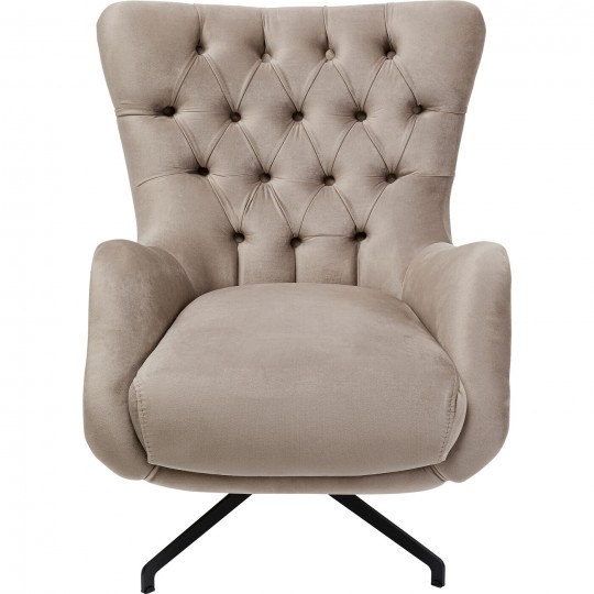 Fauteuil pivotant Bellissima velours  beige